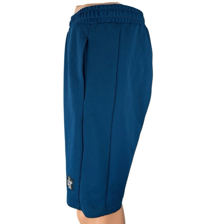 Xios Men's Blue Waffle Knit Casual Yoga Gym Athletic Activewear Sweat Shorts L