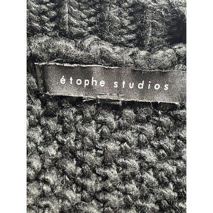 Etophe Studios Women's Black Long Sleeve V Neck Knit Pullover Sweater Top XL