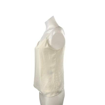 Banana Republic Women's White Satin Sleeveless V Neck Cami Camisole Tank Top XS