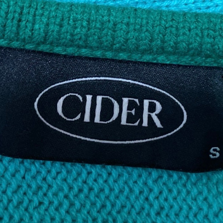 Cider Multicolor Sleeveless Knit Colorblock Crew Neck Tank Sweater Vest Top Sz S