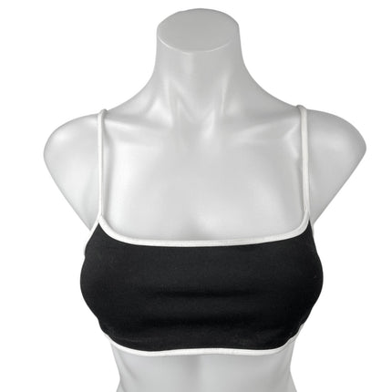 & Other Stories Women's Black White Sleeveless Scoop Neck Bra Crop Top Size 4