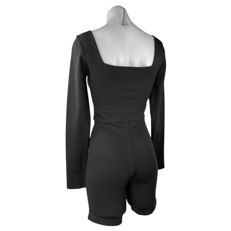 NEW Aritzia Babaton Black Long Sleeve Square Neck Bodycon Jumpsuits Rompers Sz M