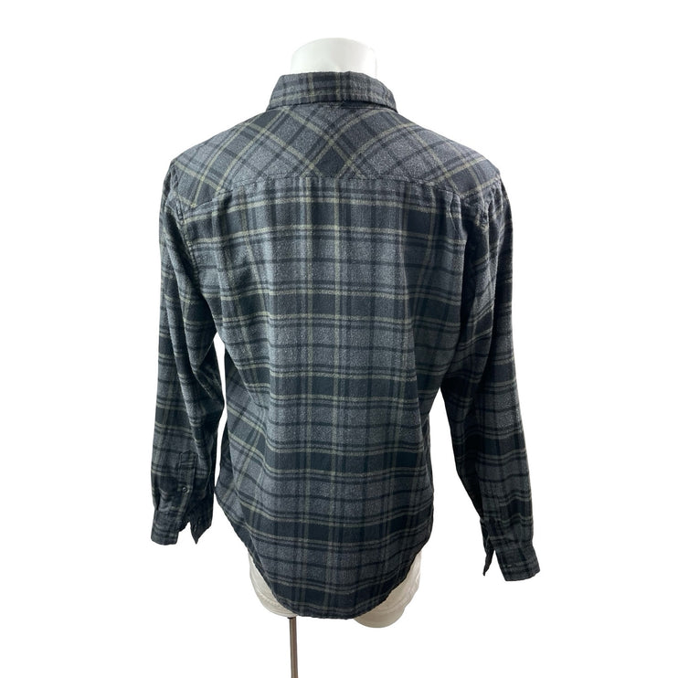 Weatherproof Men's Gray Plaid Check Collared Long Sleeve Button Down Shirt Top L