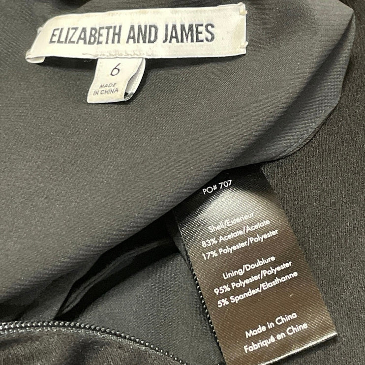Elizabeth and James Women's Black Sleeveless Ring Wide Leg Jumpsuit Size 6