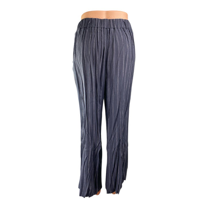 Aritzia Wilfred Faun Gray Striped Tie Belt High Waist Wide Leg Trousers Pants M