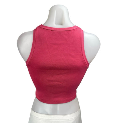 Zara Women's Pink Sleeveless High Neck Racerback Sports Bra Crop Tank Top Size S