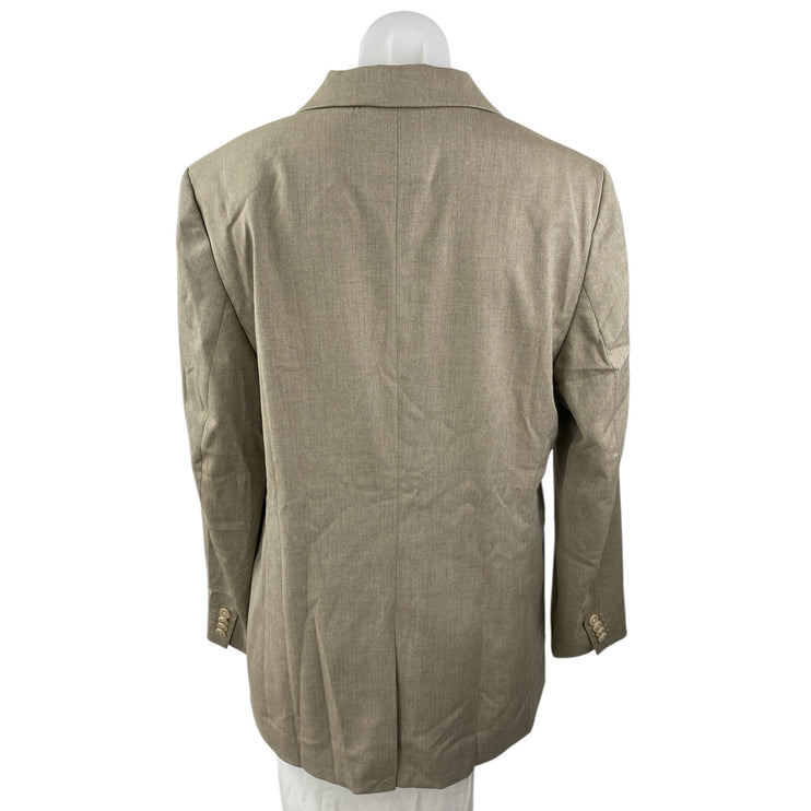 H&M Women's Beige Long Sleeve Notch Lapel One Button Blazer Coat Jacket Size M