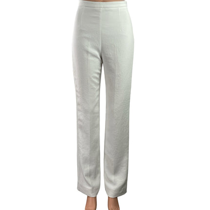 Kookai Oyster Tailored Women White High Rise Straight Leg Trousers Pants Size 34