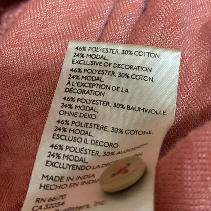 Free People Don't Call Me Baby Pink Smocked Long Sleeve Peplum Blouse Top Size M