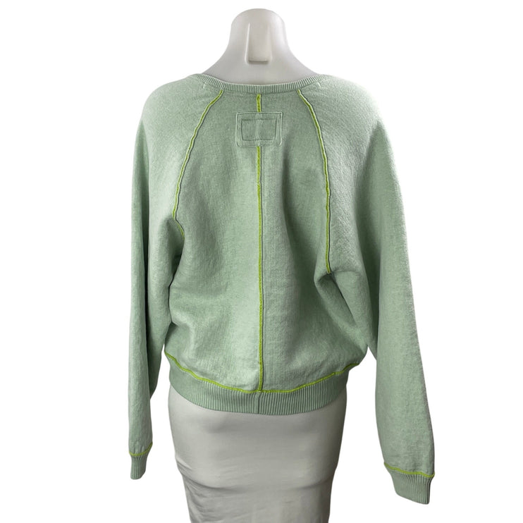 Free People We The Free Midnight Green Long Sleeve Sweater Sweatshirt Top Sz XS