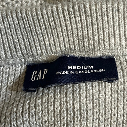 GAP Men's Gray Waffle Knit Crew Neck Long Sleeve Sweater Sweatshirt Top Size M