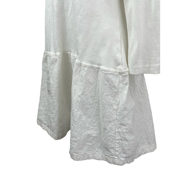 Free People Free-est White Long Sleeve Drop Waist Open Back A Line Mini Dress XL