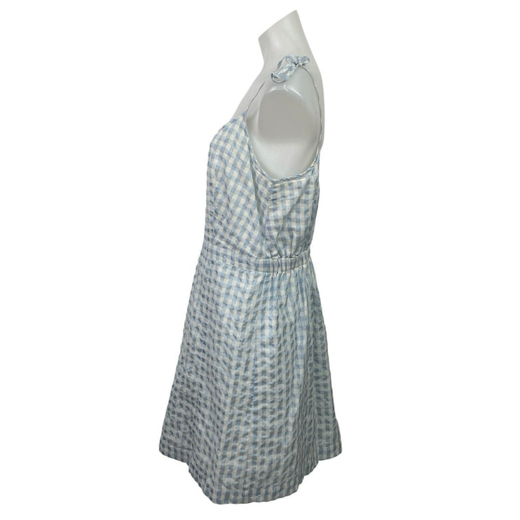 J.Crew Gingham Plaid Check Sleeveless Mini Cami Tank Flare A-Line Sun Dress Sz 8