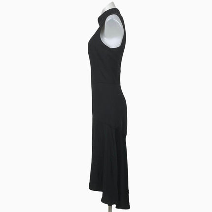 Karen Millen Black Mock Neck Sleeveless Midi Tank Flare A-Line Dress 12 Petite