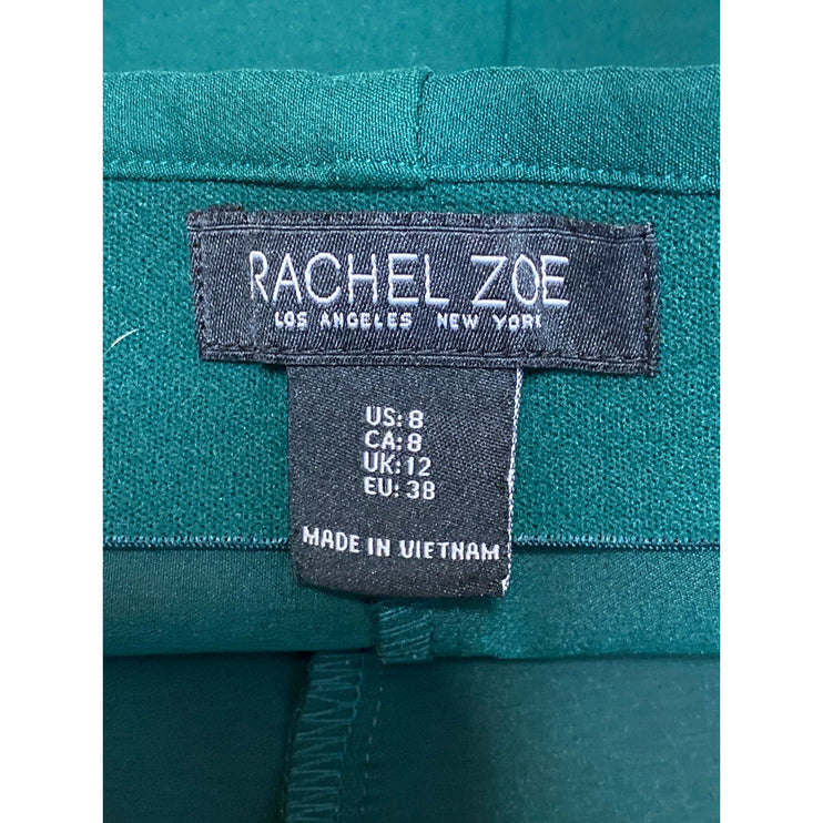 Rachel Zoe Women's Green High Rise Bootcut Flare Wide Leg Trousers Dress Pants 8