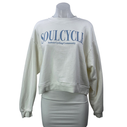 SoulCycle Perry Cream Indoor Cycling Community Long Sleeve Cropped Sweatshirt XL