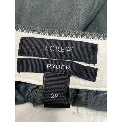 J.Crew Ryder Women's Green Mid Rise Flared Bootcut Chino Trouser Pants Size 2P