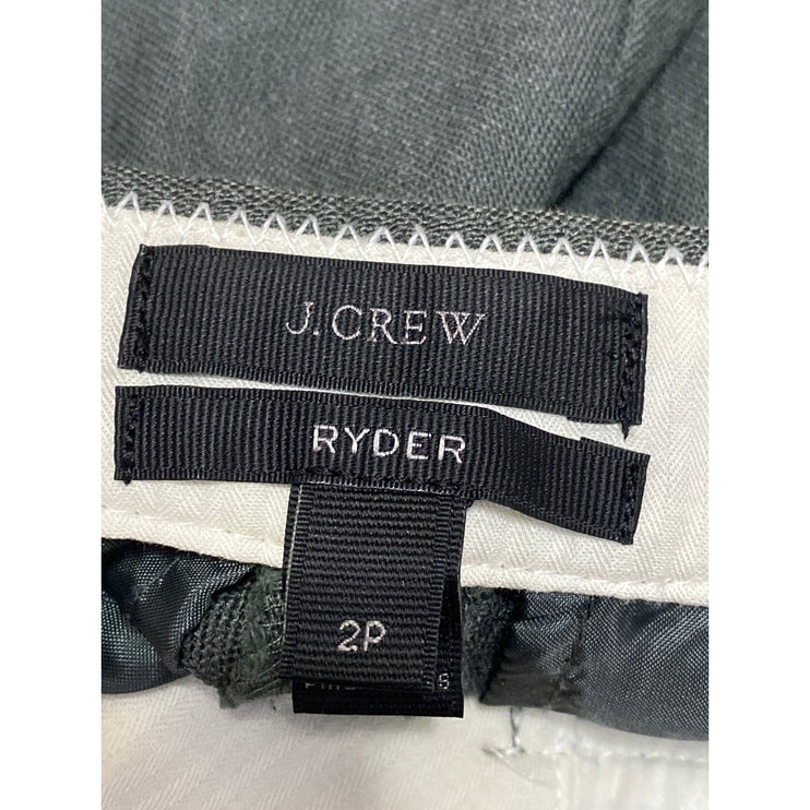 J.Crew Ryder Women's Green Mid Rise Flared Bootcut Chino Trouser Pants Size 2P