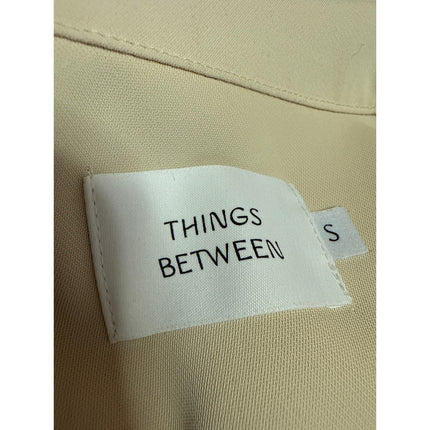 Things Between Women Cream Long Sleeve Notch Collar Button Down Shirt Top Size S