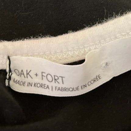 Oak + Fort Women's Black White Knit Sleeveless Square Neck Crop Tank Top Size S