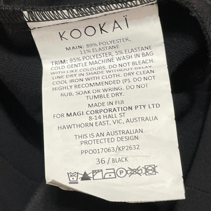 Kookai Women's Black High Waisted Tailored Wide Leg Mini Casual Shorts Size 36