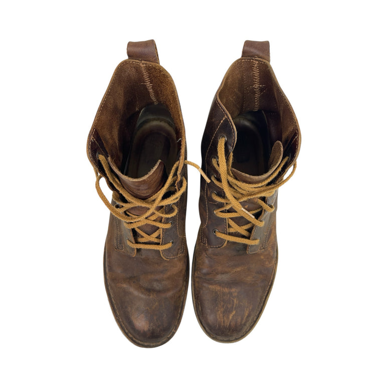 Clarks Originals Desert Mali Brown Leather Lace Up Distressed Ankle Boots Sz 9M