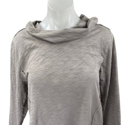 NEW Escape Women's Gray Heather Long Sleeve Hoodie Hooded Sweatshirt Top Size M