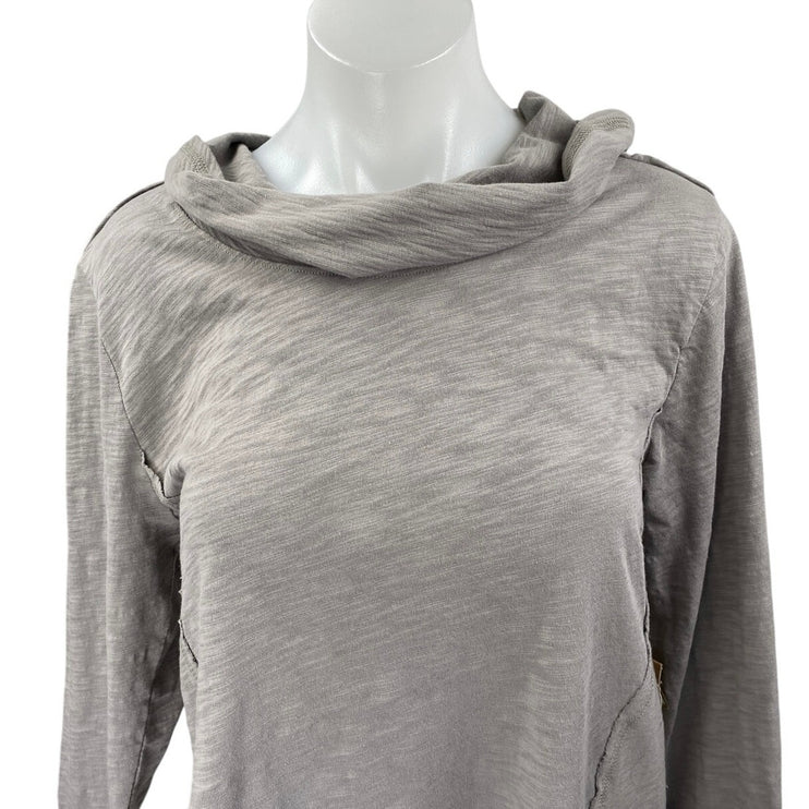 NEW Escape Women's Gray Heather Long Sleeve Hoodie Hooded Sweatshirt Top Size M