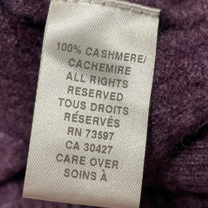 Raffi Men's Purple 100% Cashmere Cable Knit Crew Neck Long Sleeve Sweater Top XL