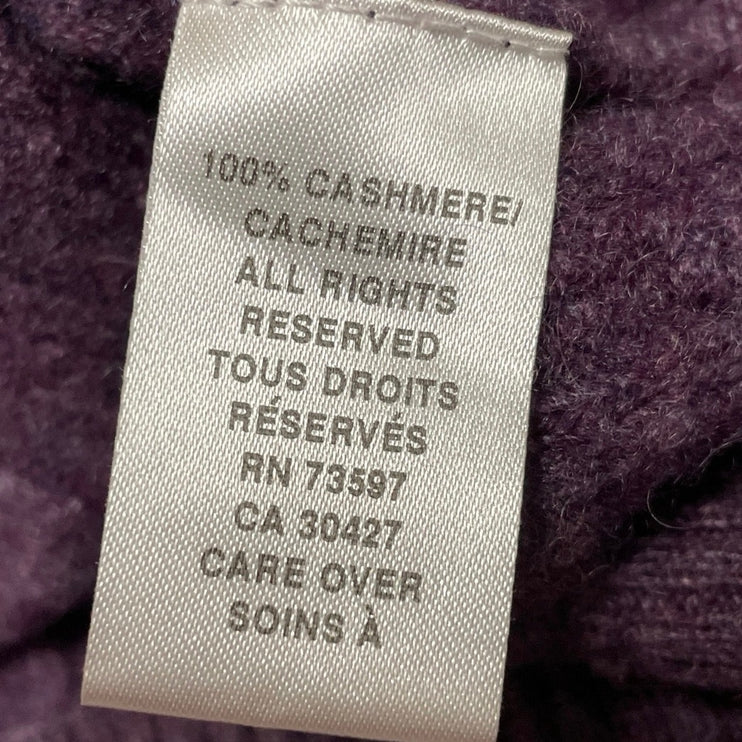 Raffi Men's Purple 100% Cashmere Cable Knit Crew Neck Long Sleeve Sweater Top XL