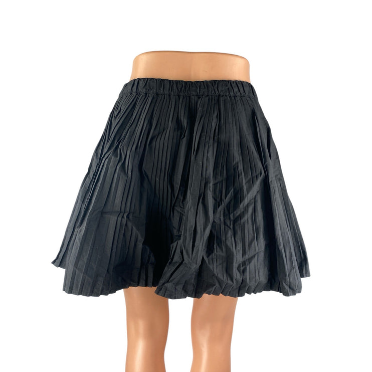 J.Crew Women's Black Pleated High Waisted Mini Flared Bubble A-Line Skirt Size S