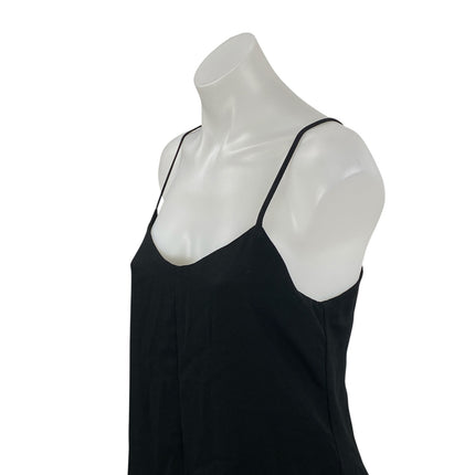 Topshop Women's Black Sleeveless Scoop Neck Open Back Cami Tank Mini Dress Sz 6