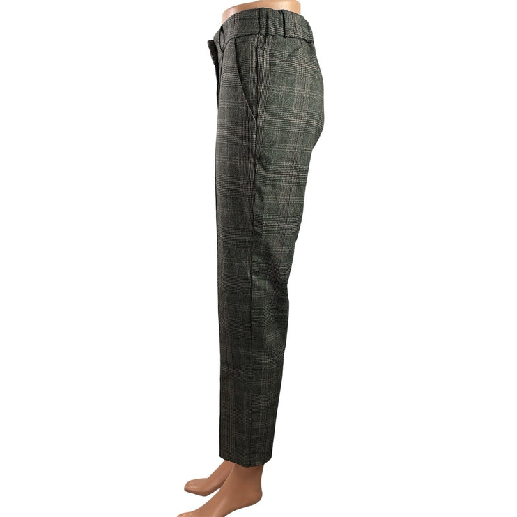 Vero Moda Womens Gray Plaod Checkered Low Rise Straight Trousers Dress Pants S