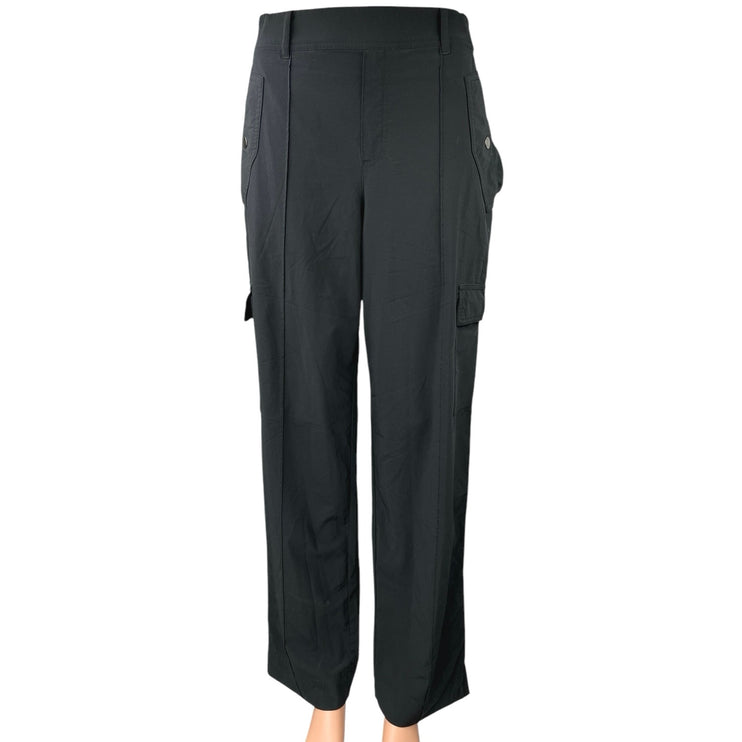 Athleta Vienna Women's Black High Waist Pull On Straight Cargo Trousers Pants 6