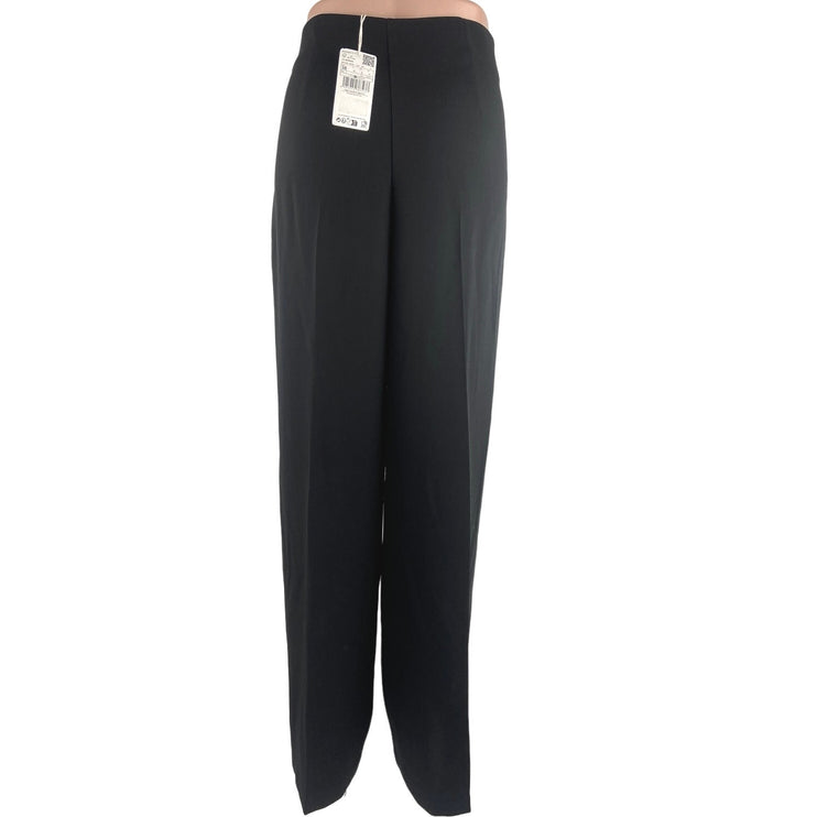 Mango MNG NWT Black Straight Wide Leg High Rise Career Business Ankle Pants Sz 6