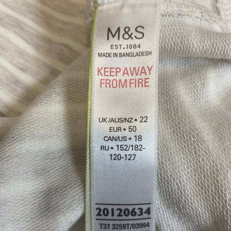 NEW Marks & Spencer Stripe Hooded Long Sleeve Casual Lounge Tee T-Shirt Top 18