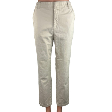 Banana Republic White Women's High Rise Slim Fit Straight Leg Chino Pants Size 8