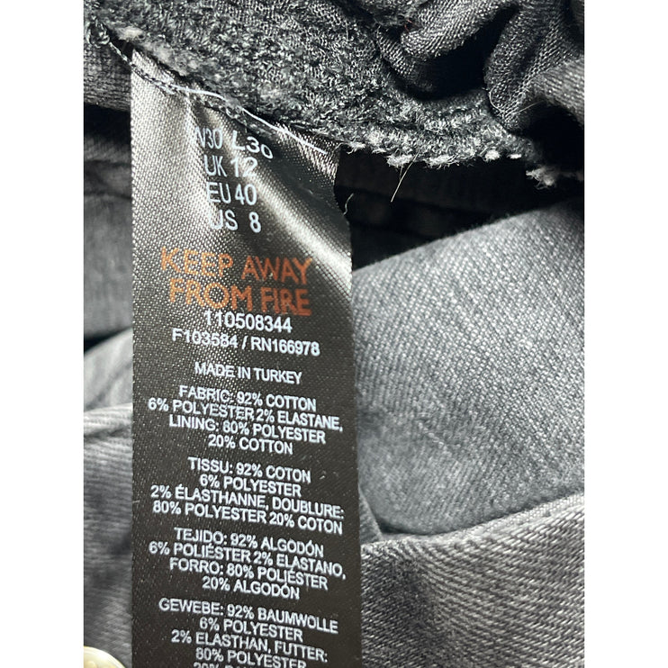 Topshop Jamie Women's Black High Waisted Slim Fit Skinny Denim Jeans Pants Sz 30