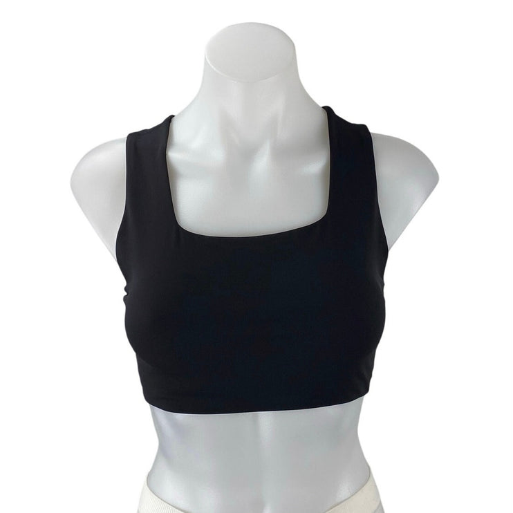 Free People Women's Black Sleeveless Racerback Sports Bra Crop Tank Top Size XS