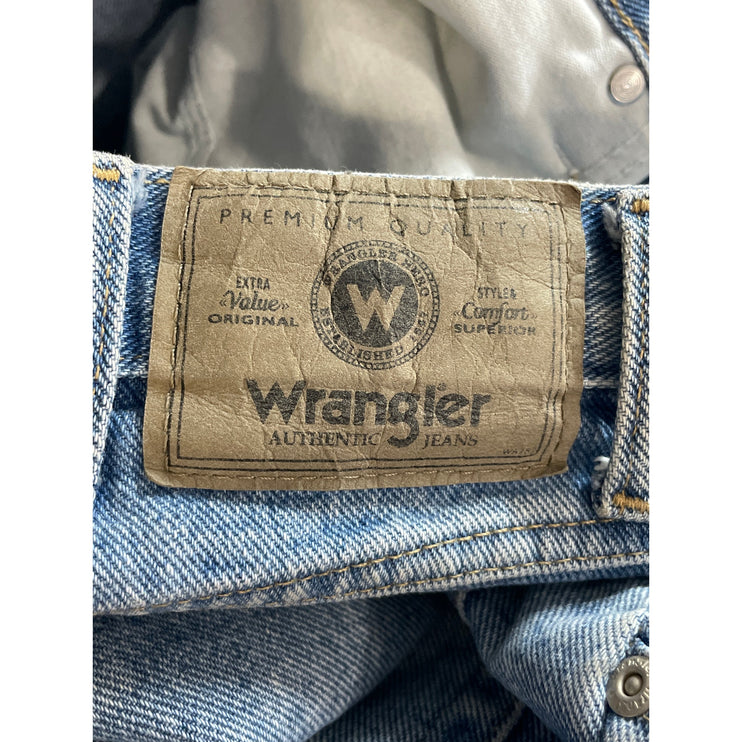 Wrangler Women's Blue High Rise Baggy Relaxed Straight Leg Denim Jeans 34x34