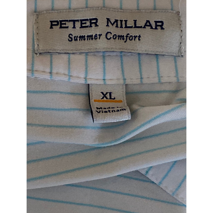 Peter Millar Daybreak Performance Stripe Short Sleeve Athletic Polo Shirt Top XL