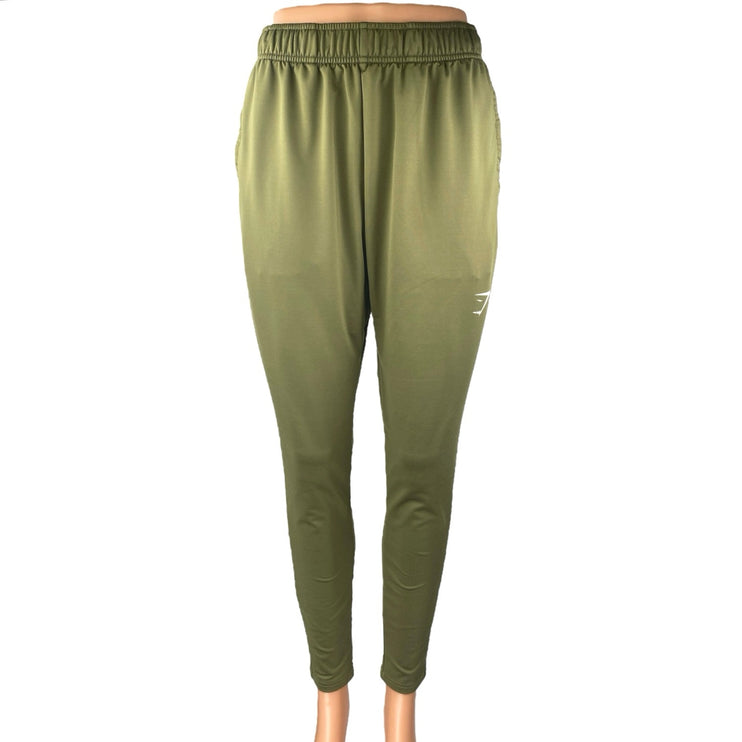 Gymshark Arrival Men's Green Elastic Waist Tapered Fitness Joggers Pants Size S