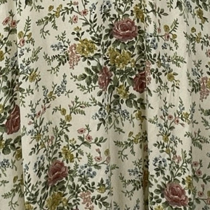Zara Beige Floral Short Sleeve Belted Collared Shirt A Line Maxi Dress Size S