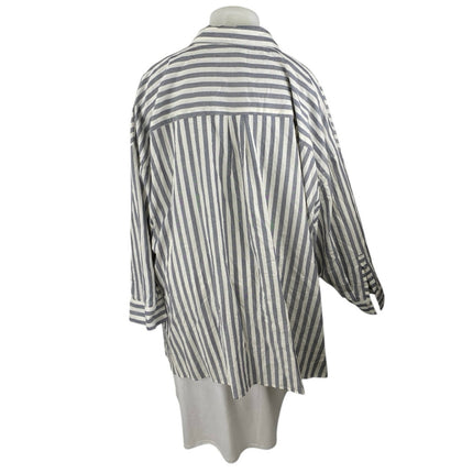 Torrid Blue White Striped Oversized Long Sleeve Button Down Tunic Shirt Top Sz 5
