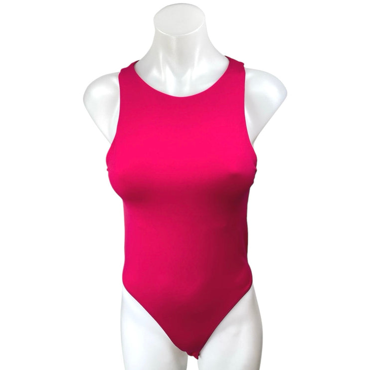 Zara Women's Pink Sleeveless Round Neck Cami Camisole Tank Bodysuit Top Size M