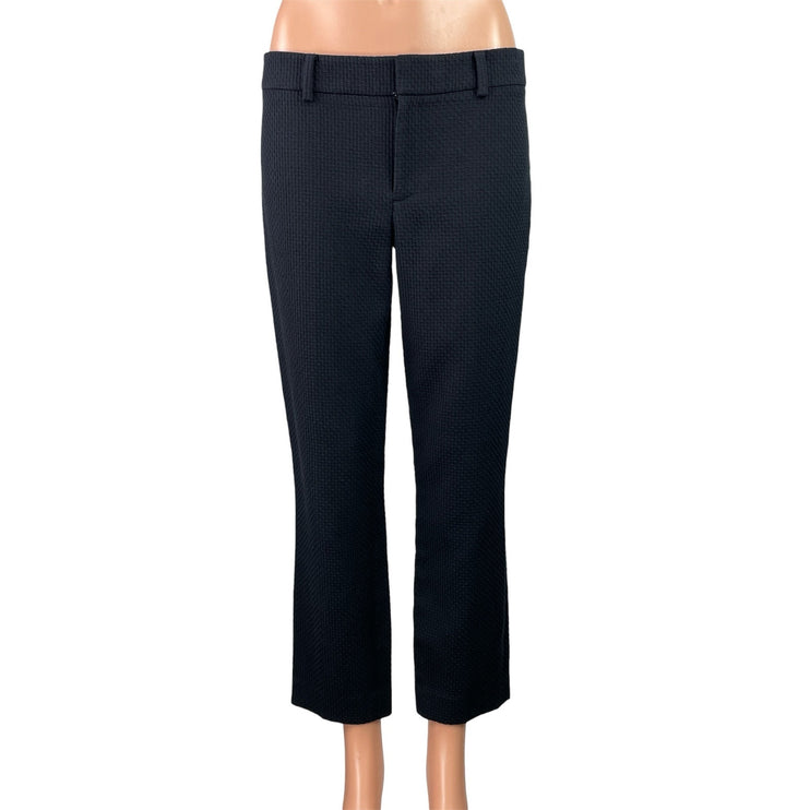 Club Monaco Women's Black High Rise Straight Flare Cropped Trousers Pants Size 4