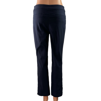 Hilary Radley Womens Blue Mid Rise Slim Fit Flared Leg Trousers Dress Pants Sz S