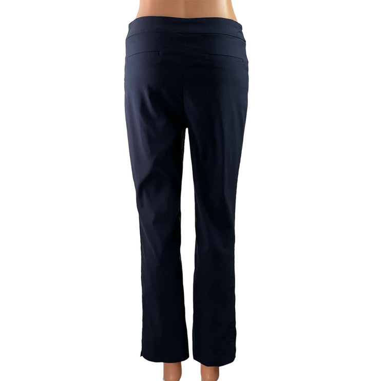 Hilary Radley Womens Blue Mid Rise Slim Fit Flared Leg Trousers Dress Pants Sz S
