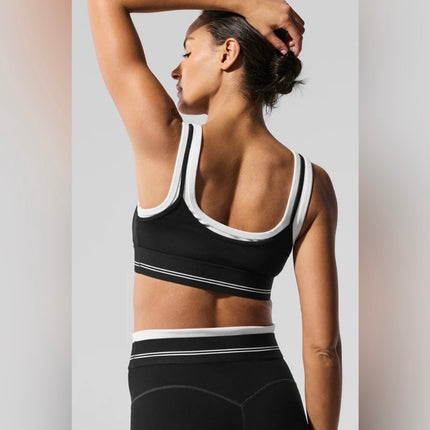 Alo Yoga Airbrush Better Together Women's Black Athletic Activewear Sports Bra S