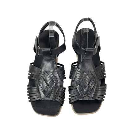Bernardo Cora Huarache Women's Black Open Square Toe Strappy Wedge Sandals 8.5